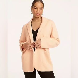 J. Crew Women's Size L Cecile Relaxed Sweater Blazer Heather Pale Pink Bf013